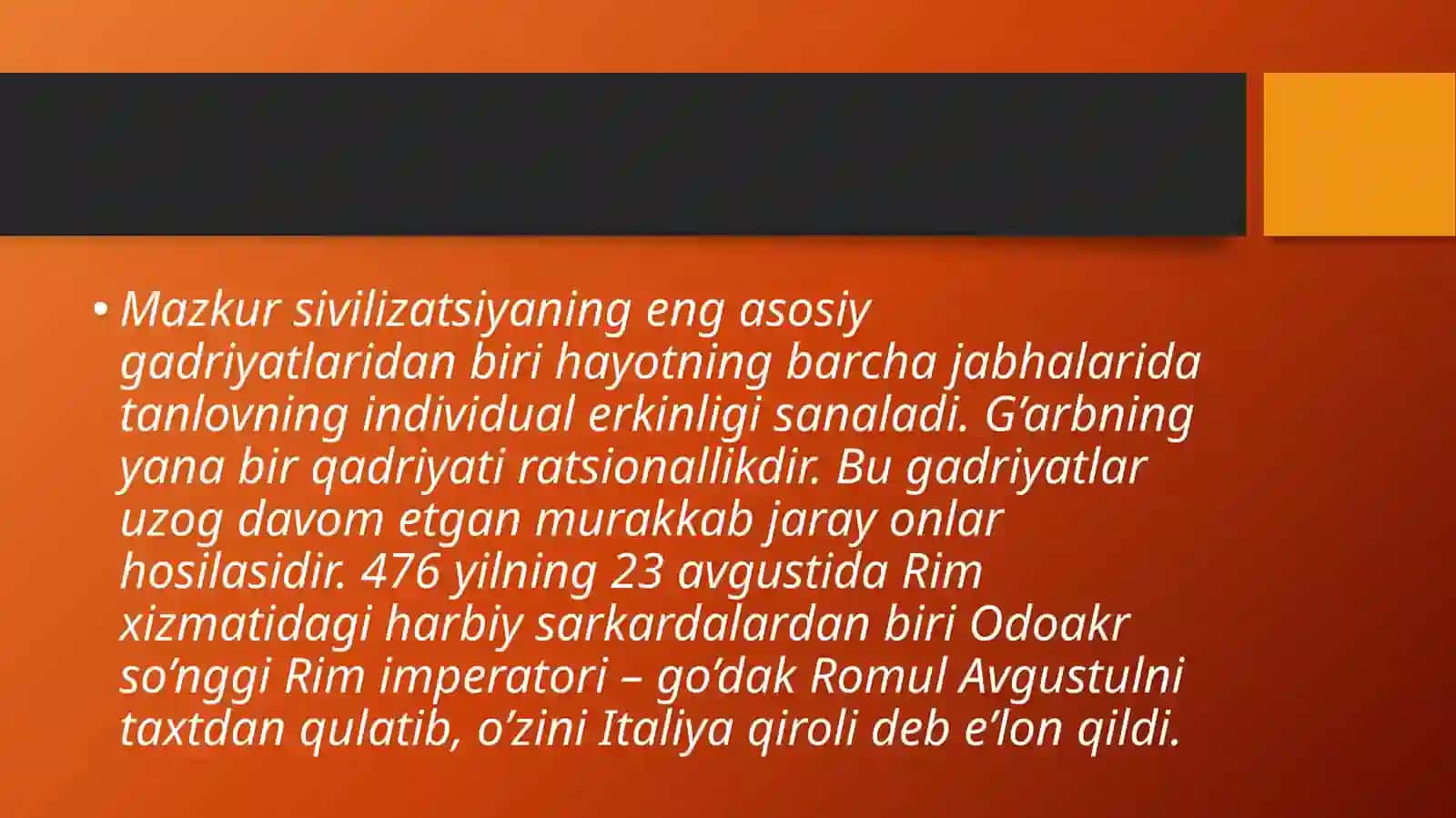 G’arb sivilizatsiyasi 3