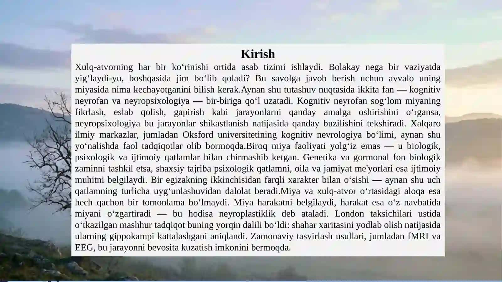 Miya va xulq atvor. 3