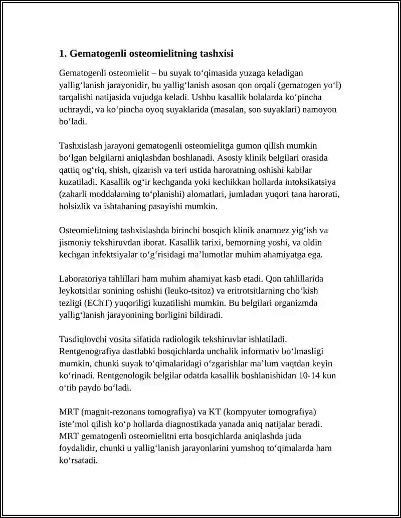 Gematogenli Osteomielit 3
