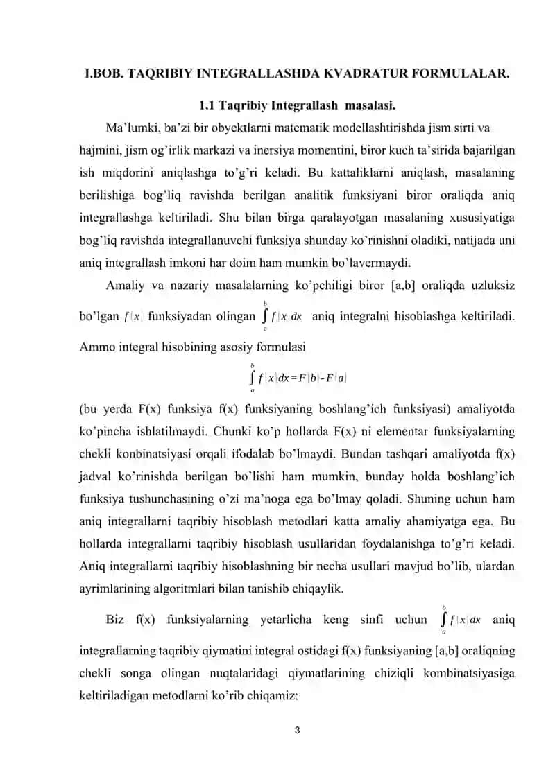 GAUS KVADRATUR FORMULALAR 3