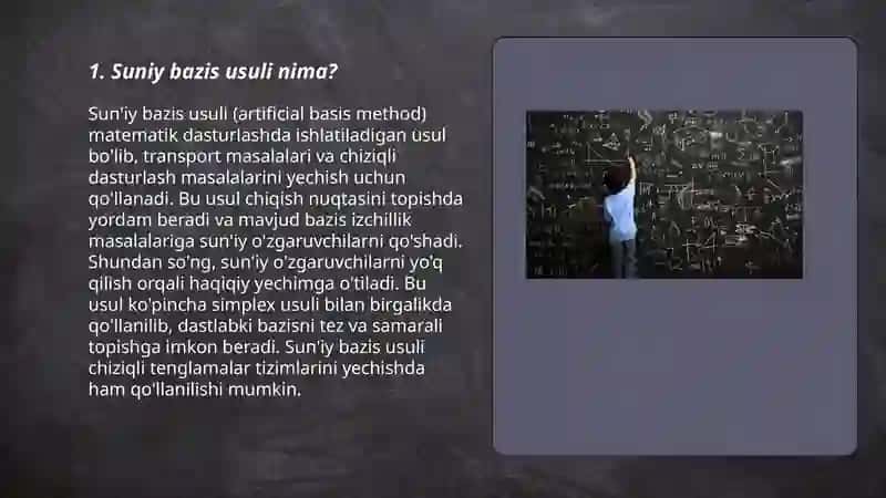 Suniy bazis usuli 3