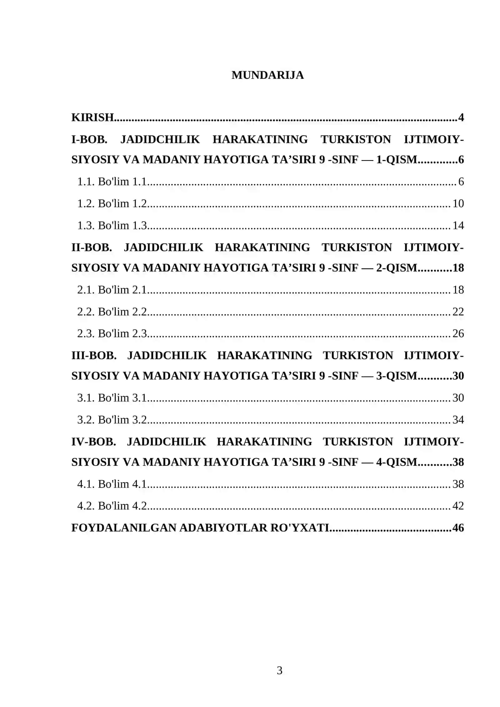 JADIDCHILIK HARAKATINING TURKISTON IJTIMOIY-SIYOSIY VA MADANIY HAYOTIGA TA’SIRI 9 -SINF 3