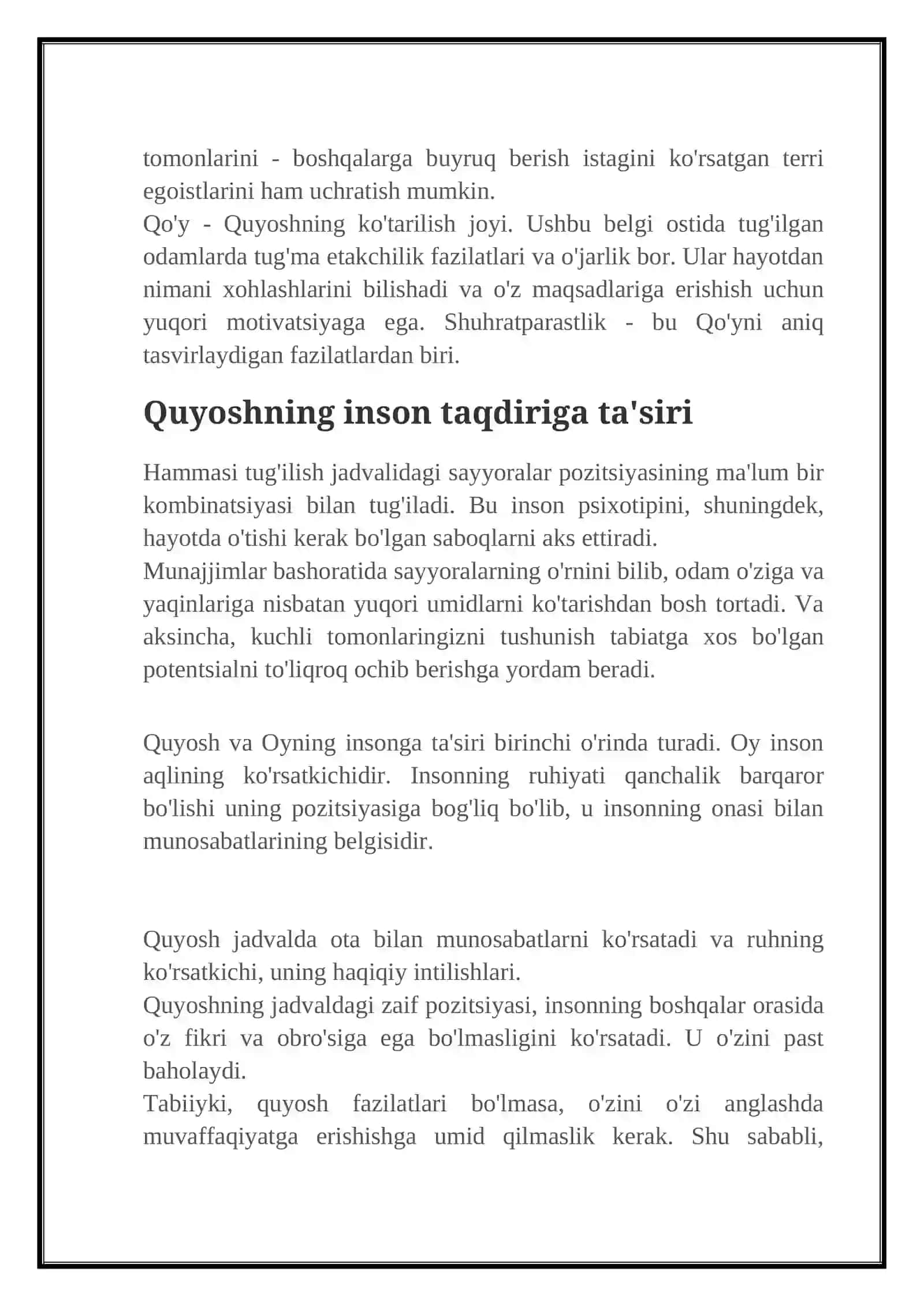 Quyoshning ma'nosi 3