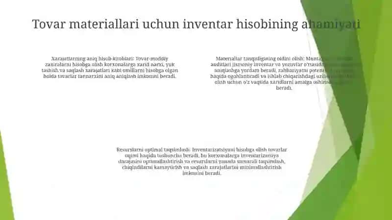 Tovar Moddiy Zaxiralarni Inventarizatsiyasi Hisobi 3