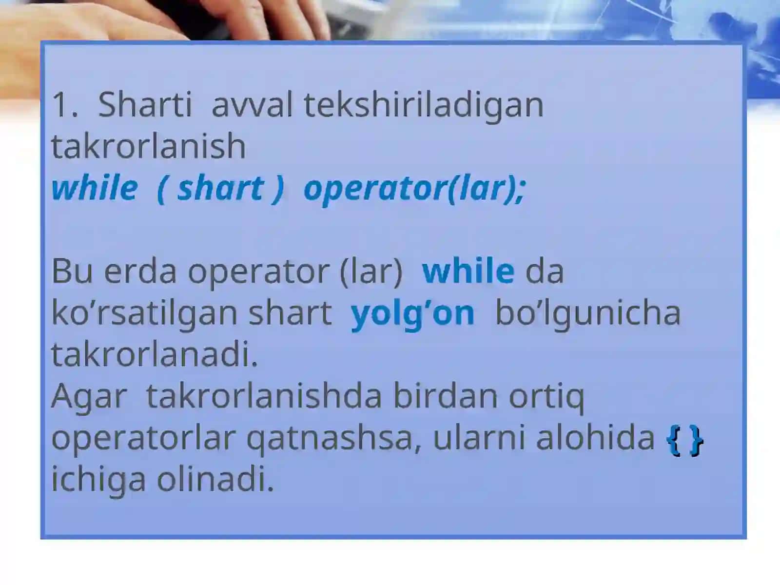 C/C++ tilida takrorlanuvchi dastur 3