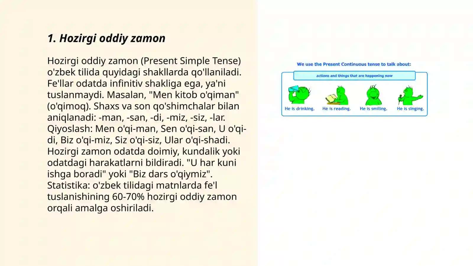 Hozirgi oddiy zamon (Present Simple Tense) 3