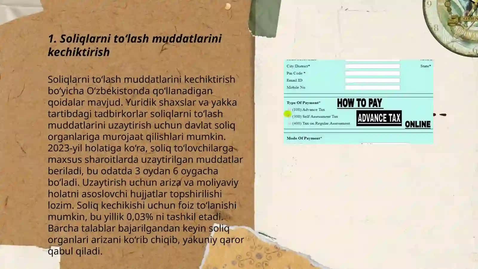 Soliqlarni toʻlash muddatlarini kechiktirish 3
