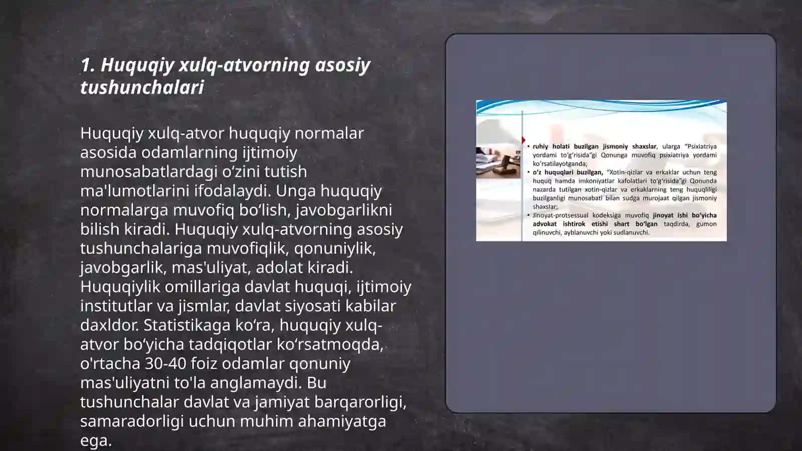 Huquqiy xulq-atvor. Huquqbuzarlik va yuridik javobgarlik 3
