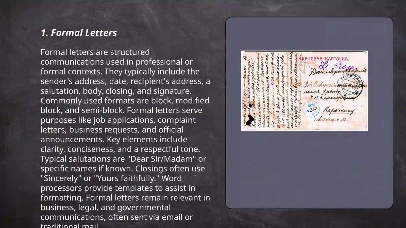Types of letters 3