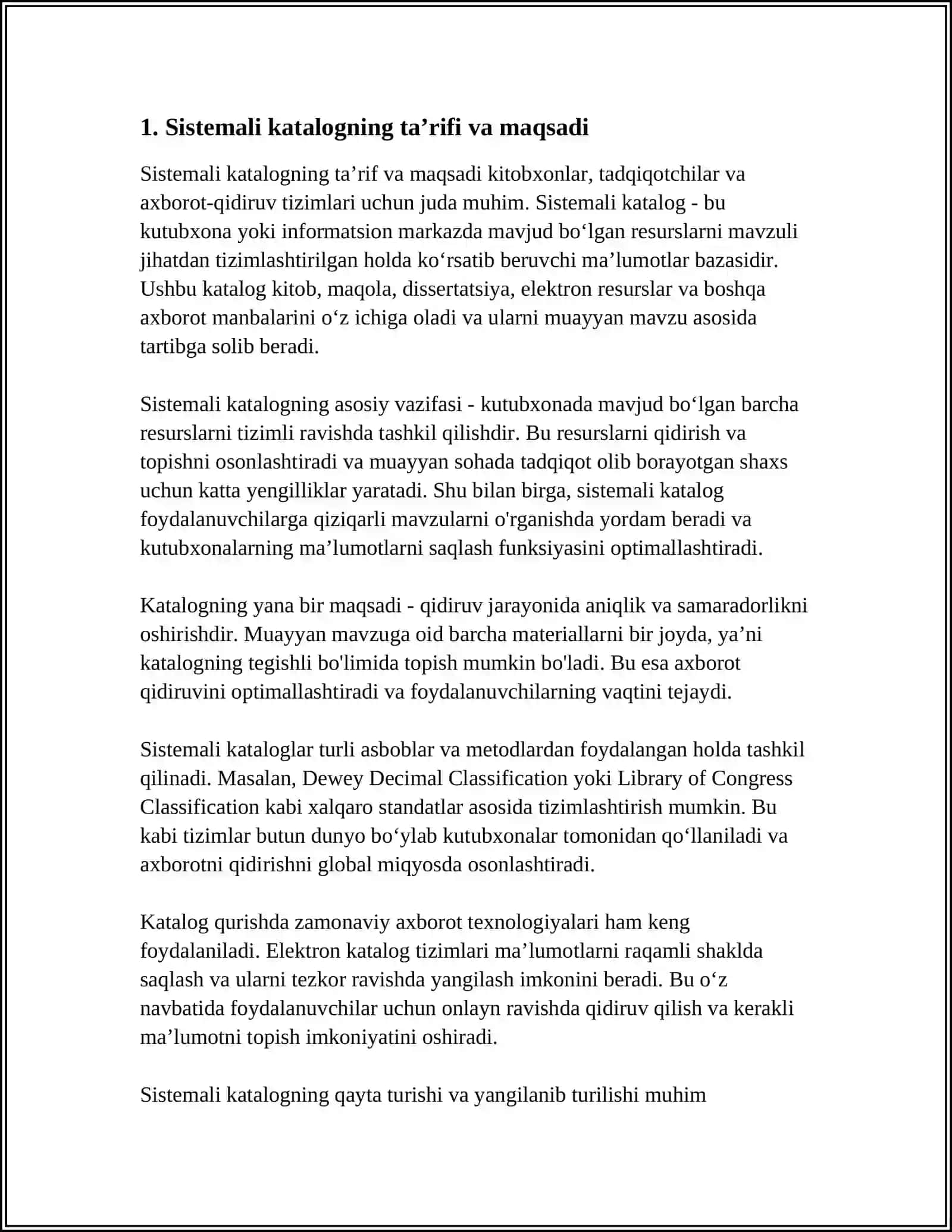 Sistemali katalog va uning vazifasi 3