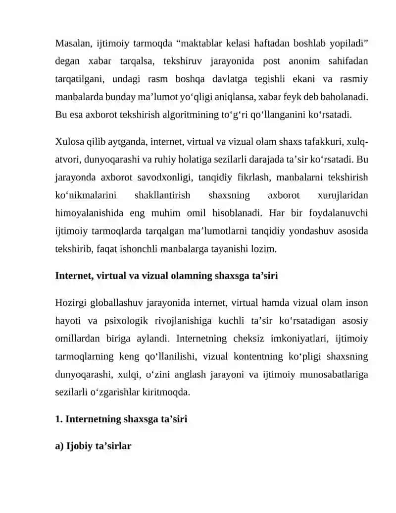Internet, virtual va vizual olamning shaxsga ta’siri 3