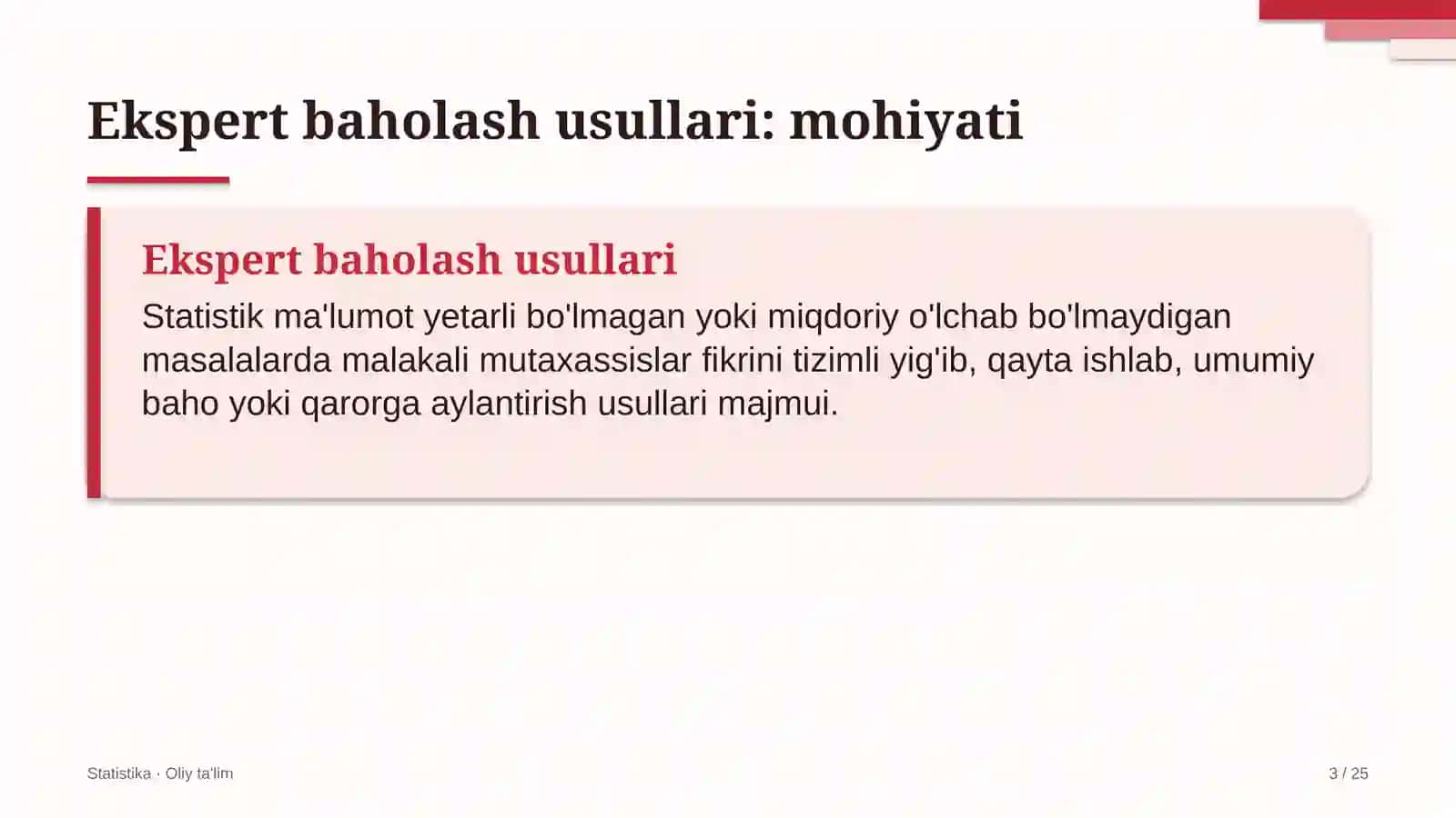 Magistral elektr tarmoqlarida ekspert baholash usullari 3