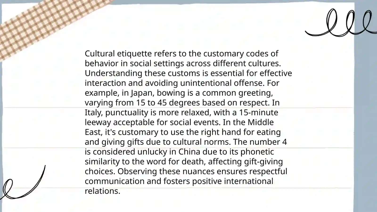 Cultural Etiquette 3