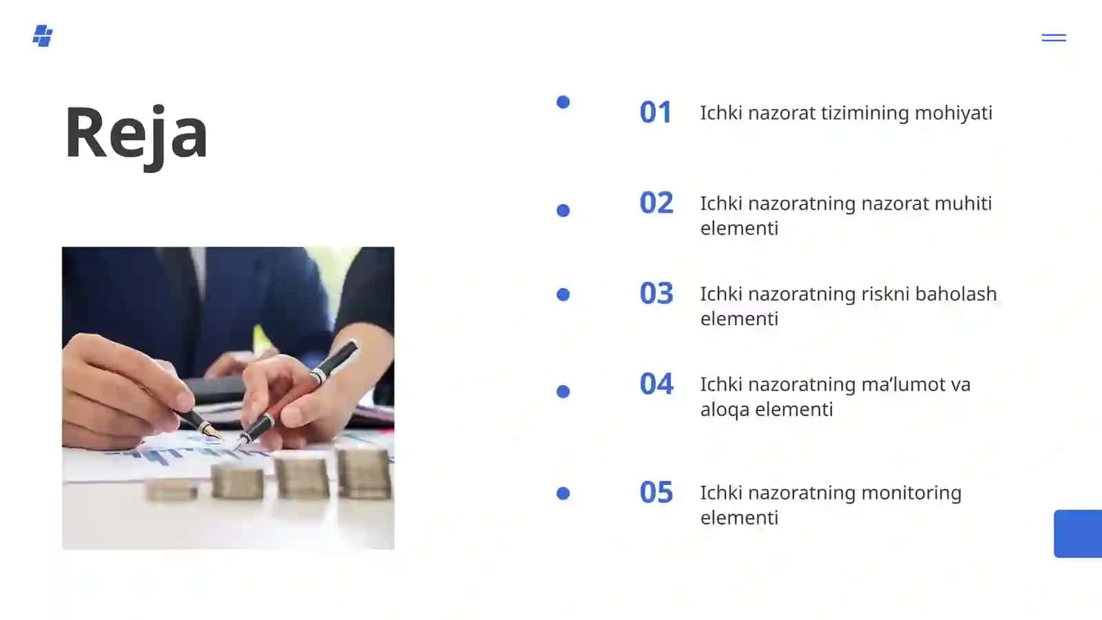 Ichki nazorat tizimini o'rganish 3
