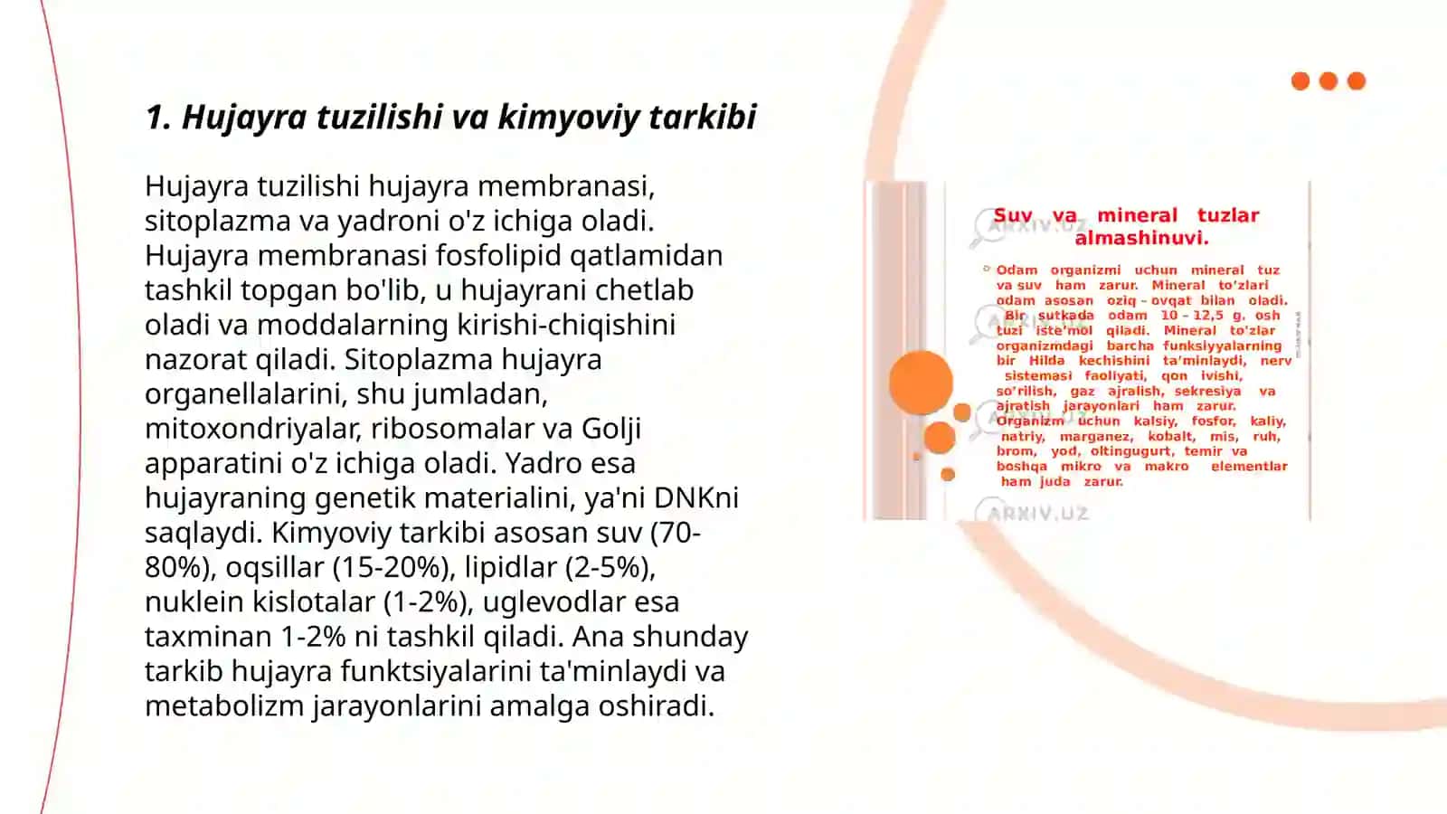 Hujayra tuzilishi va kimyoviy tarkibi 3