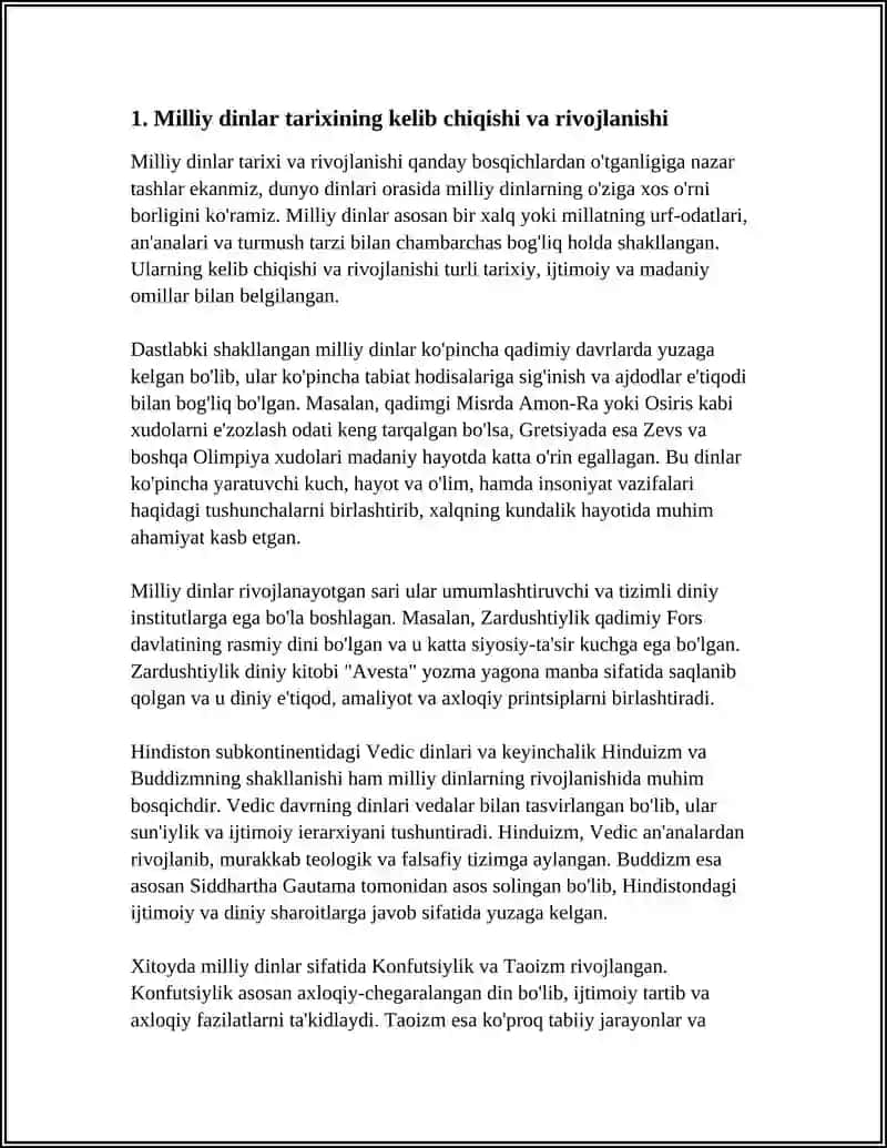 MILLIY DINLAR HAQIDA 3