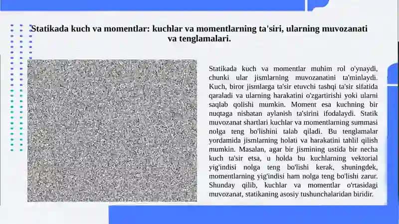 Statikaning asosiy tushunchalari 3