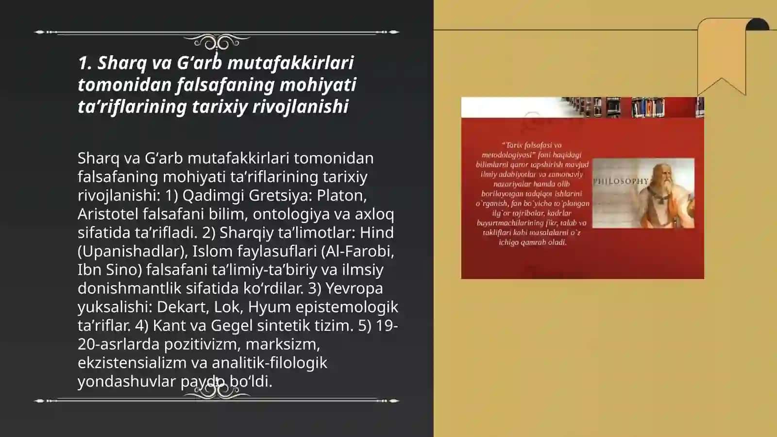 Falsafaning mohiyatiga oid Sharq va Gʻarb mutafakkirlari taʼriflarini tasniflash 3