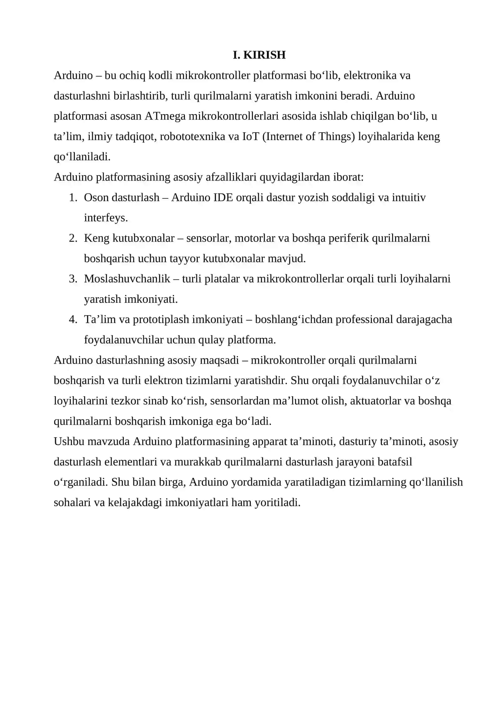 ARDUINO PLATFORMASIDA QURILMA DASTURLASH 3