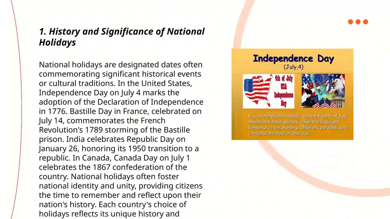 National holidays 3
