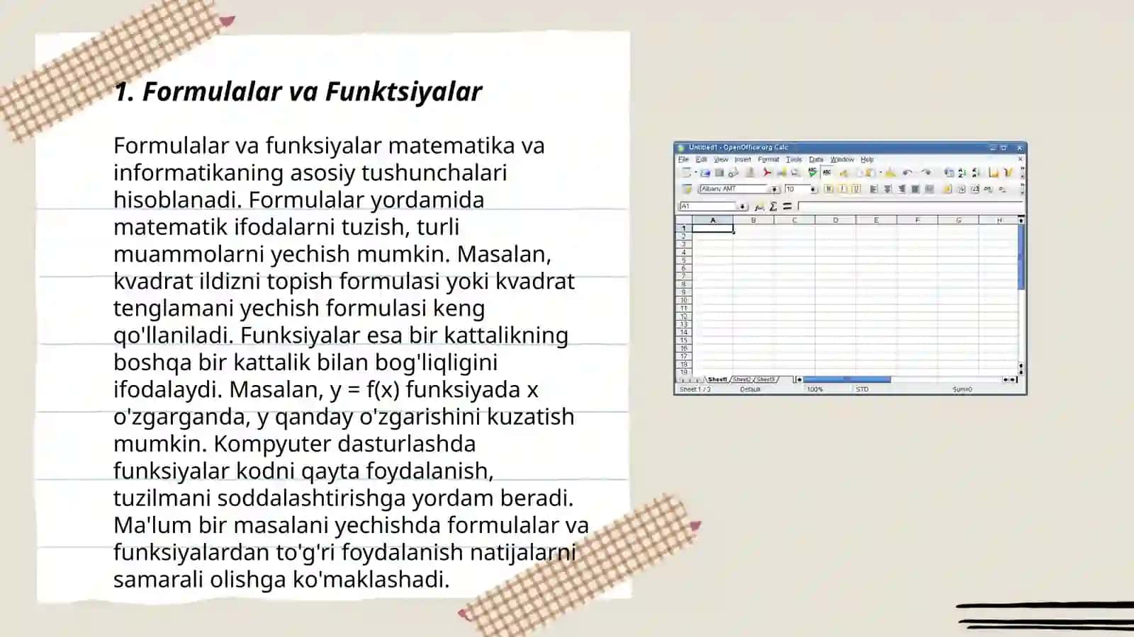 Microsoft Excel jadval muharrirning keng imkoniyatlardan foydalanish 3