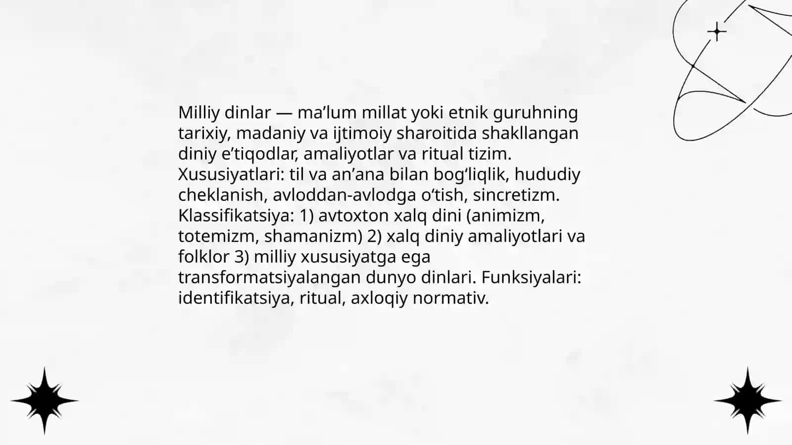 Milliy dinlar 3