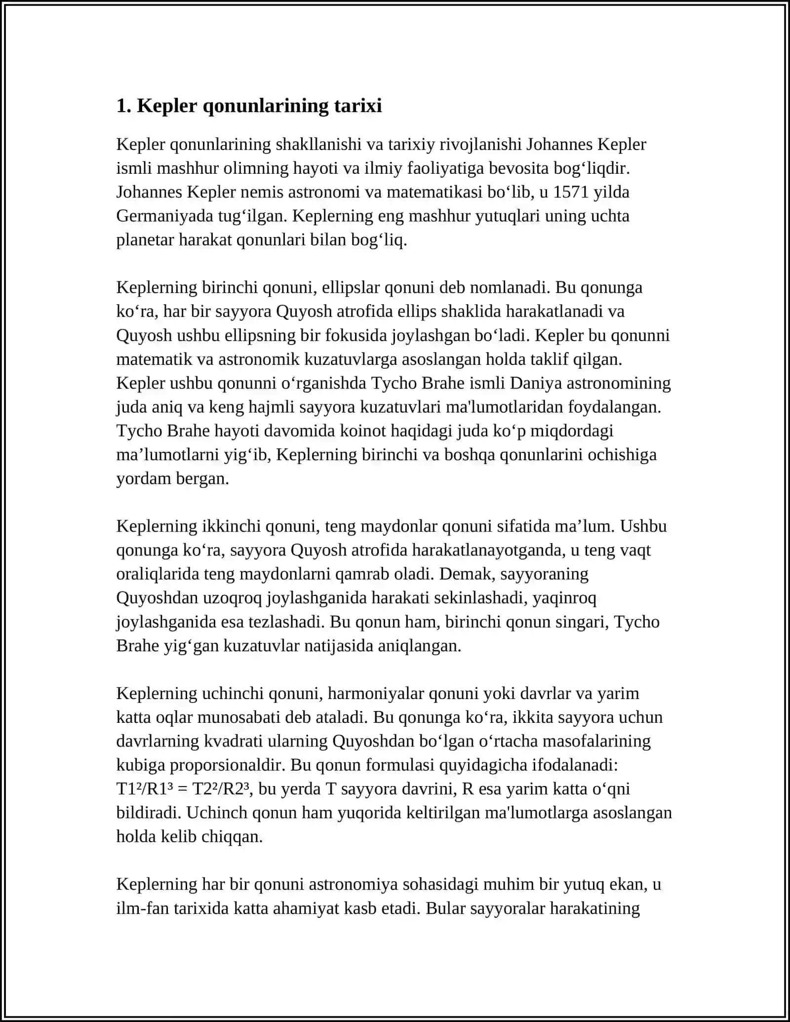 KEPLER QONUNLARI 3