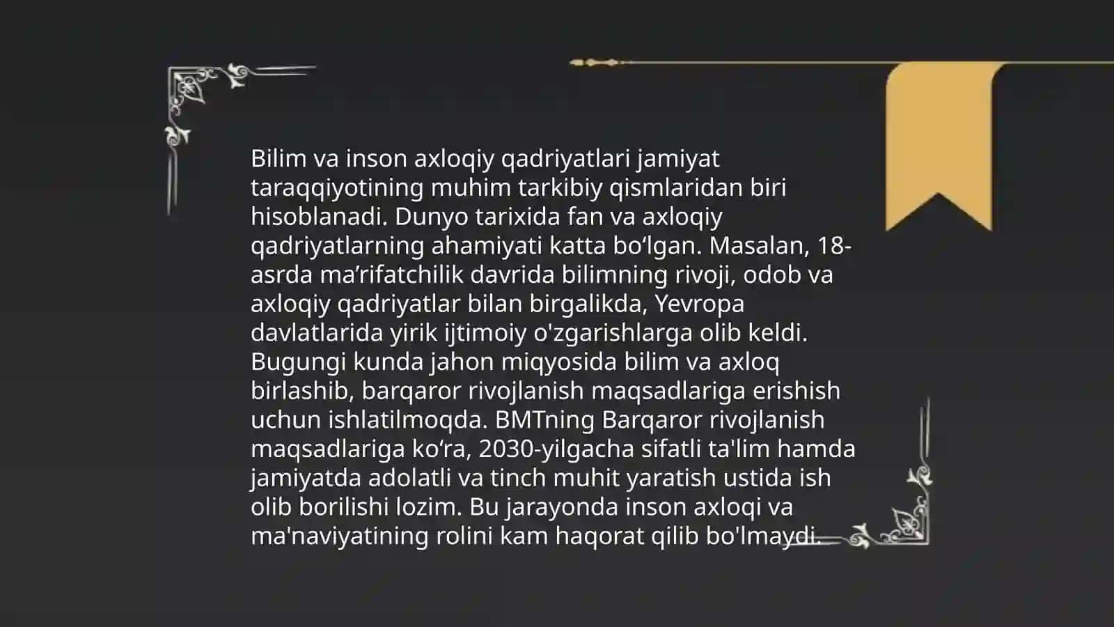 Bilim inson manaviy kamoloti 3