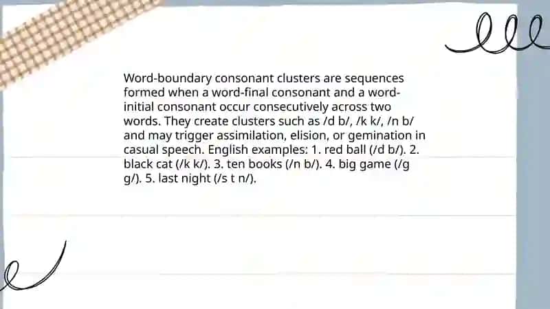 Word-boundary consonant clusters 3