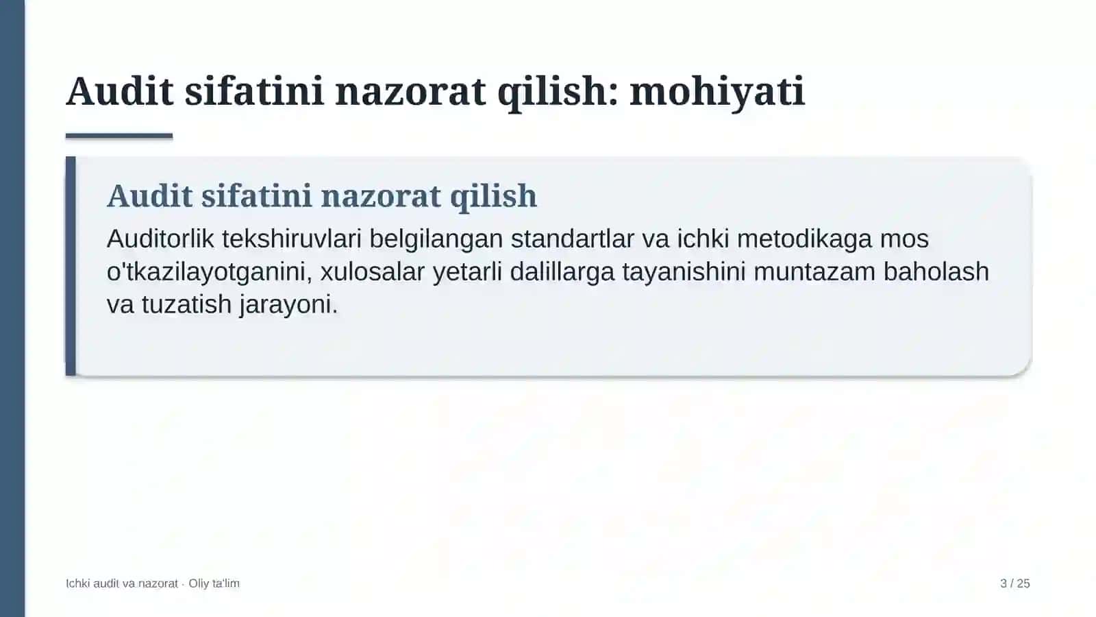 Tabiat yodgorliklarida audit sifatini nazorat qilish 3