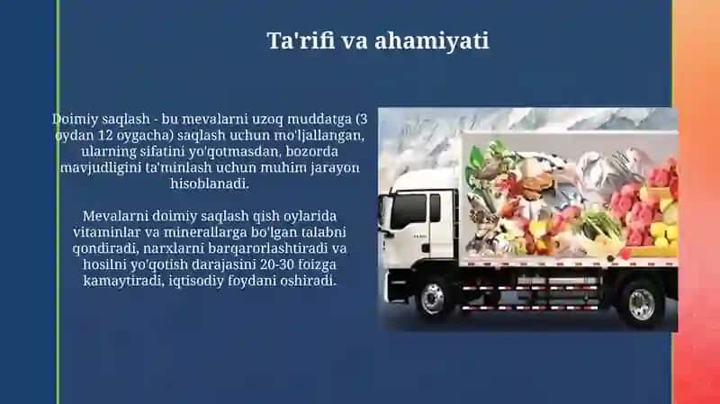 Mevalarni doimiy omborlarda saqlash 3