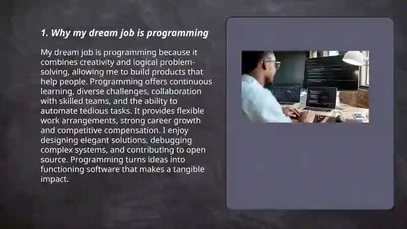 My dream job is programming 3