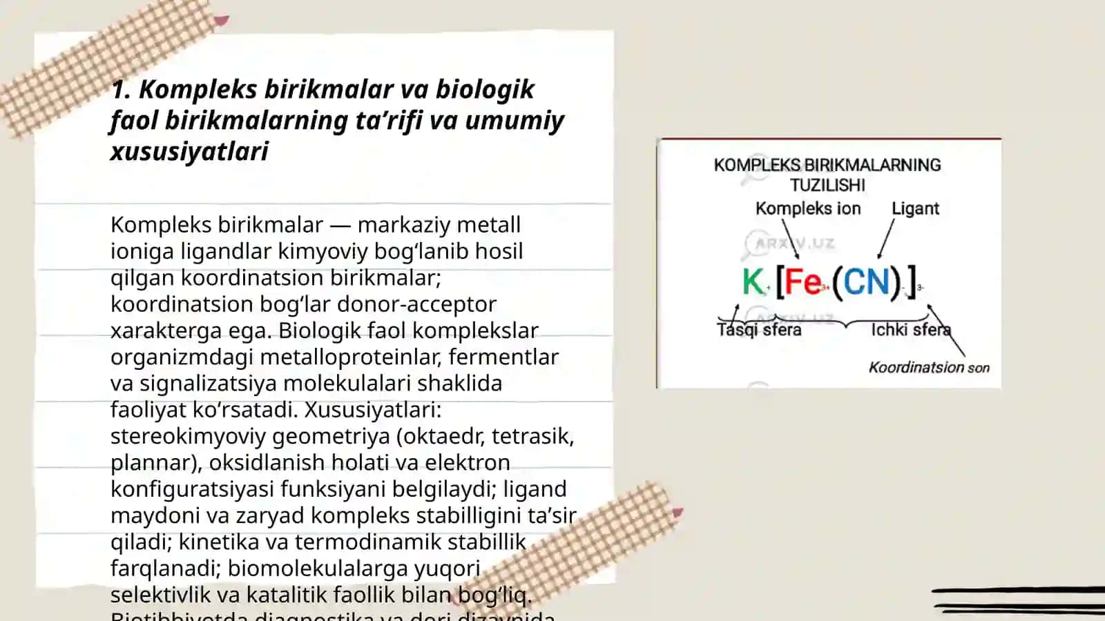 Kompleks birikmalar-bioligik faol brikmalar 3