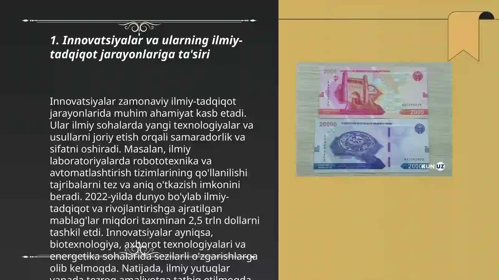 Novatsiya va innovatsiyalar hozirgi zamon ilmiy tadqiqotlarining tarkibiy qismi sifatida 3