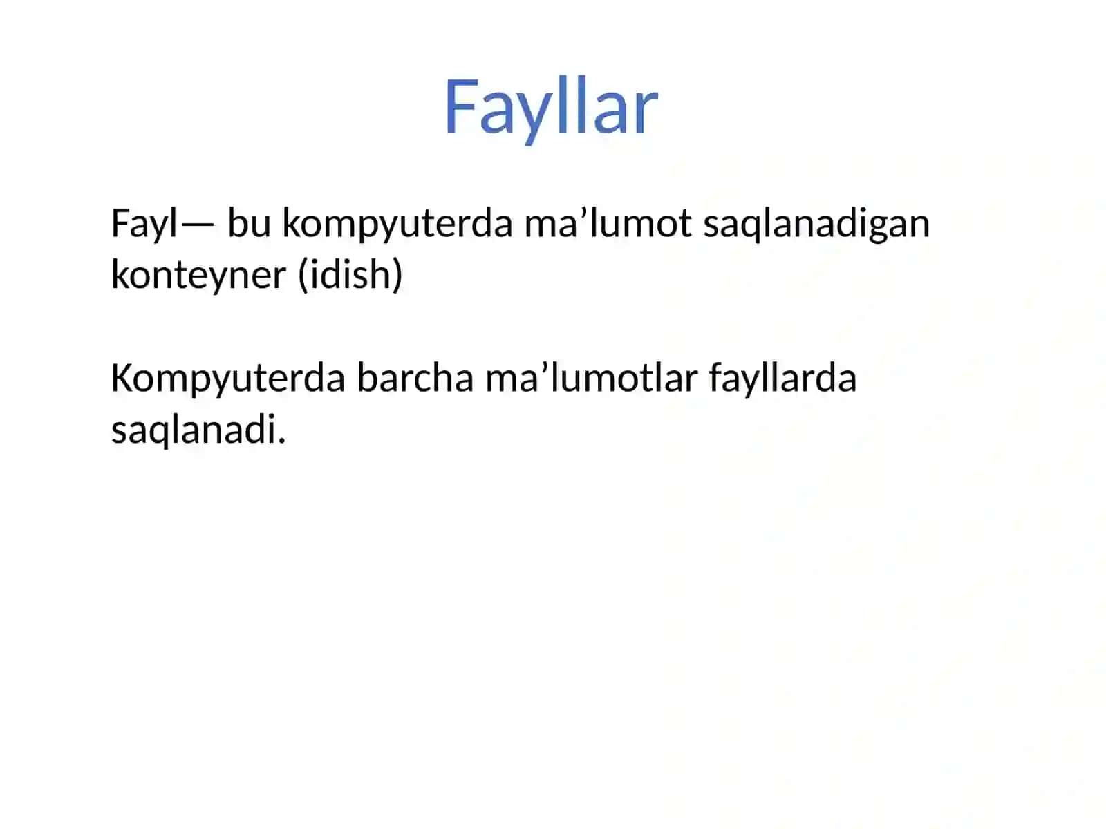 Ma’lumotlarni o‘qish va yozish (Fayllar bilan ishlash) 3