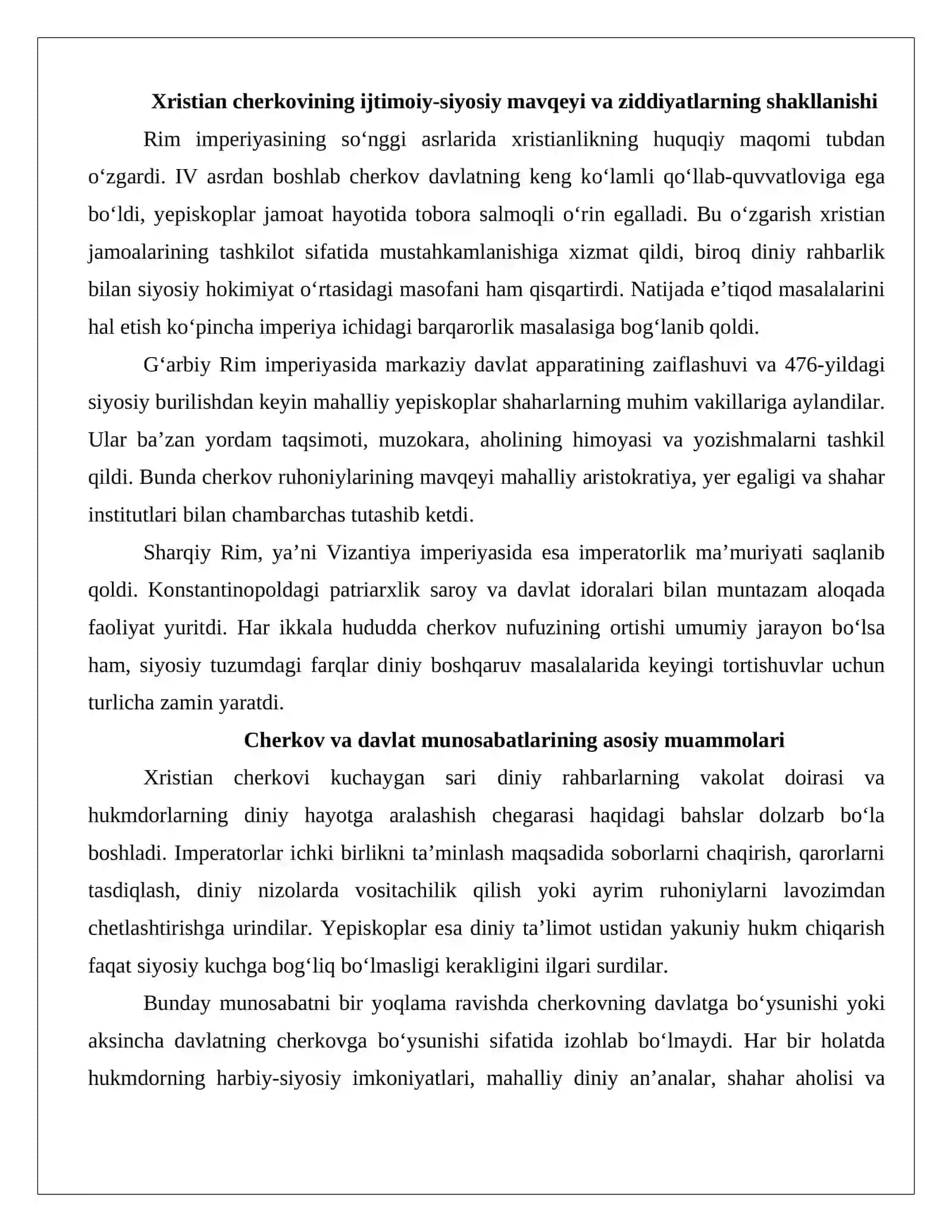 Ilk o‘rta asrlarda xristiyan cherkovidagi ziddiyatlar 3