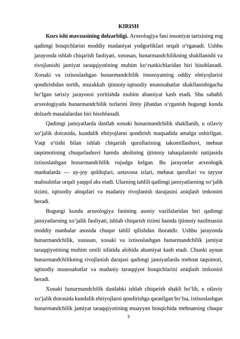 Arxeologiyada xonaki va ixtisoslashgan hunarmandchilik 3