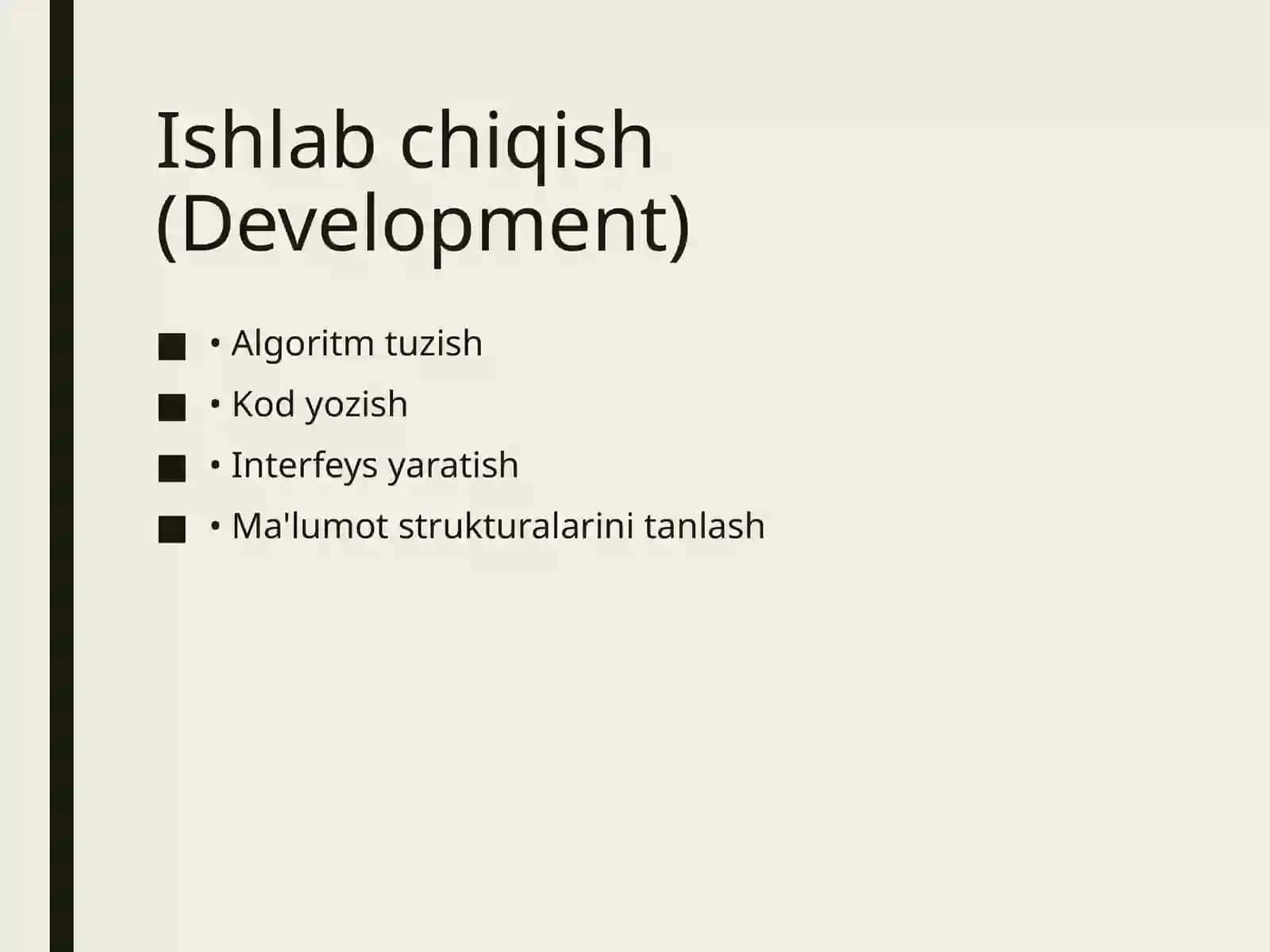 Ishlab chiqish,  sinash va joriy  qilish 3