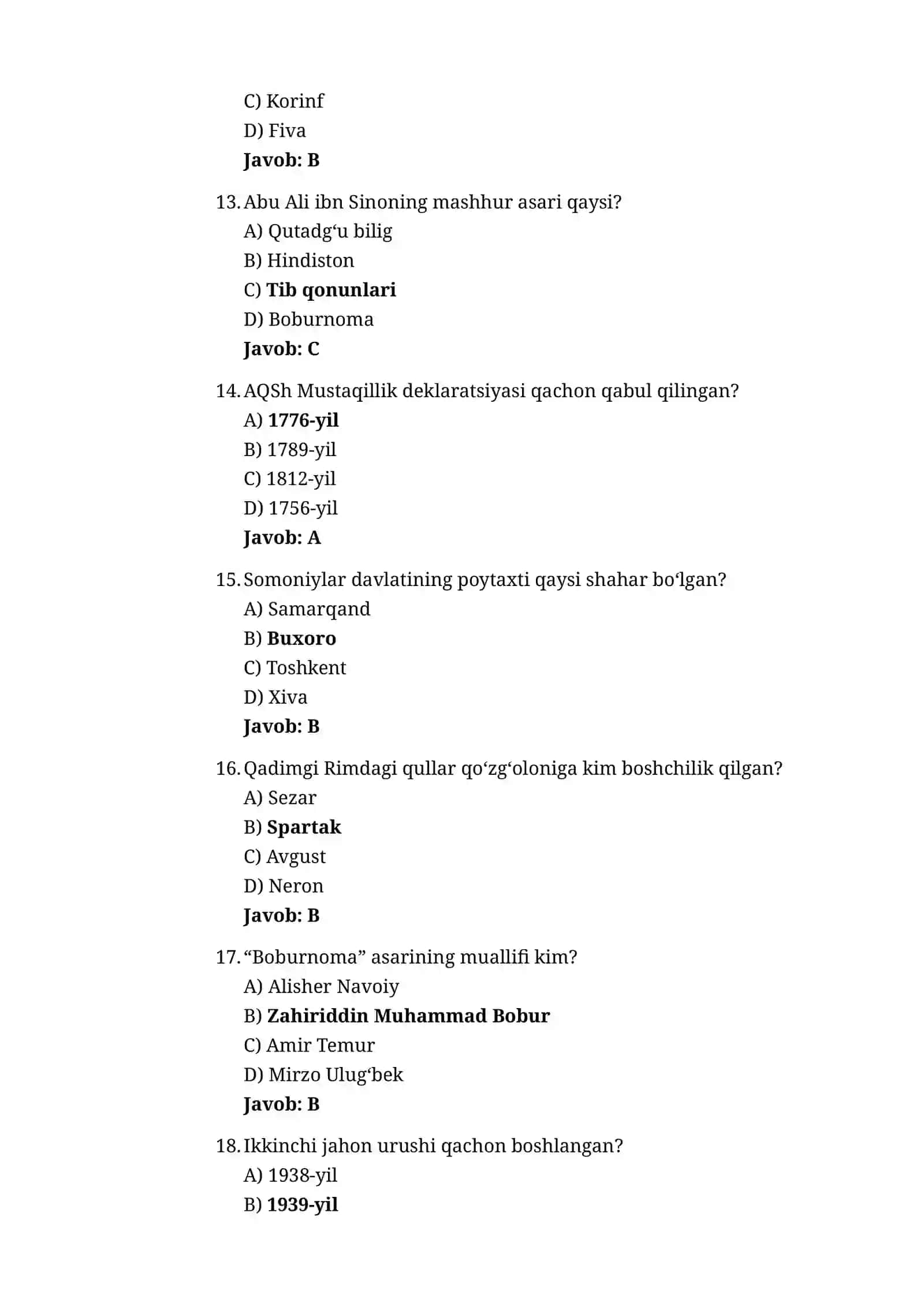 100 ta Aralash Test 3