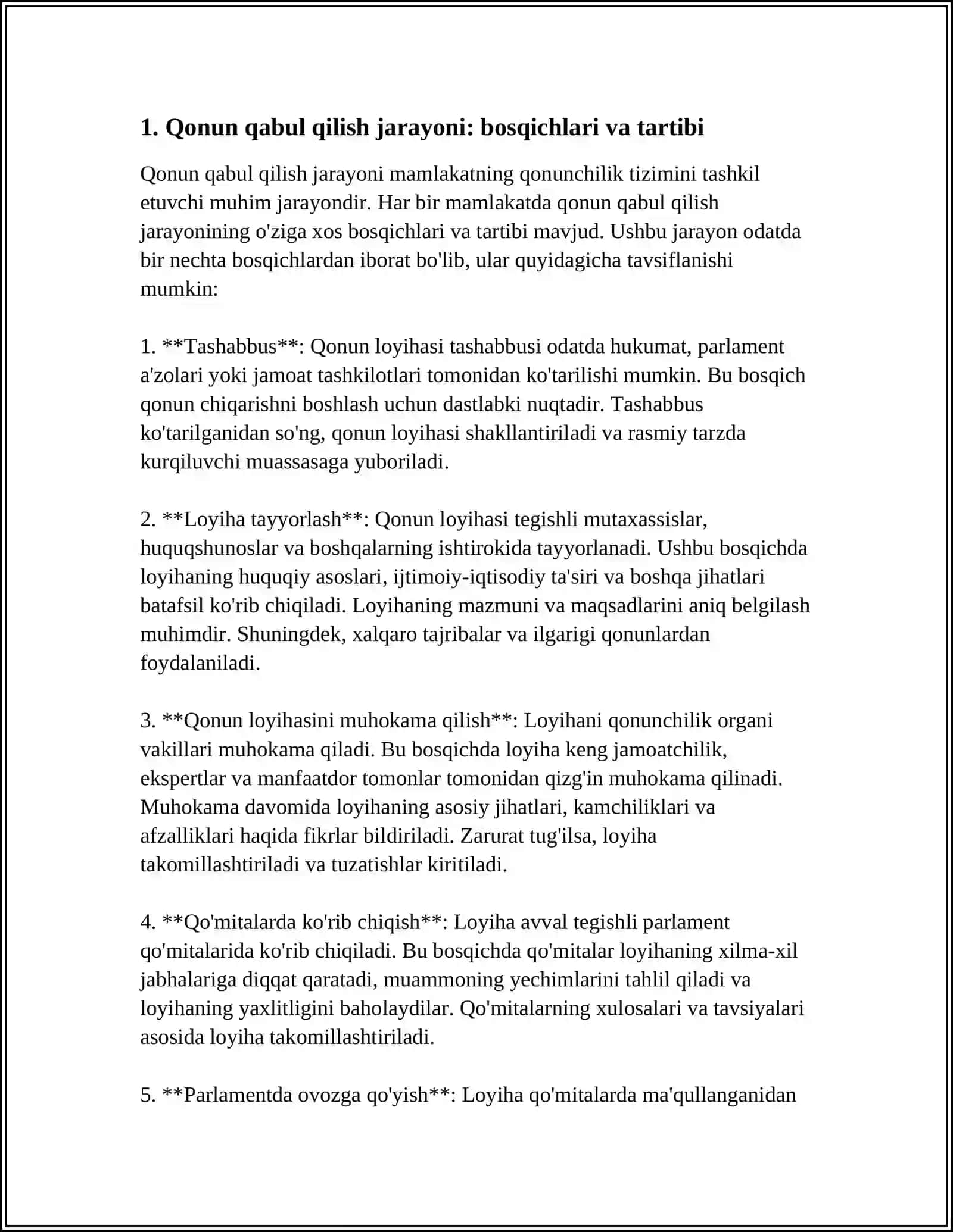 Qonun Qabul Qilish Jarayoni 3