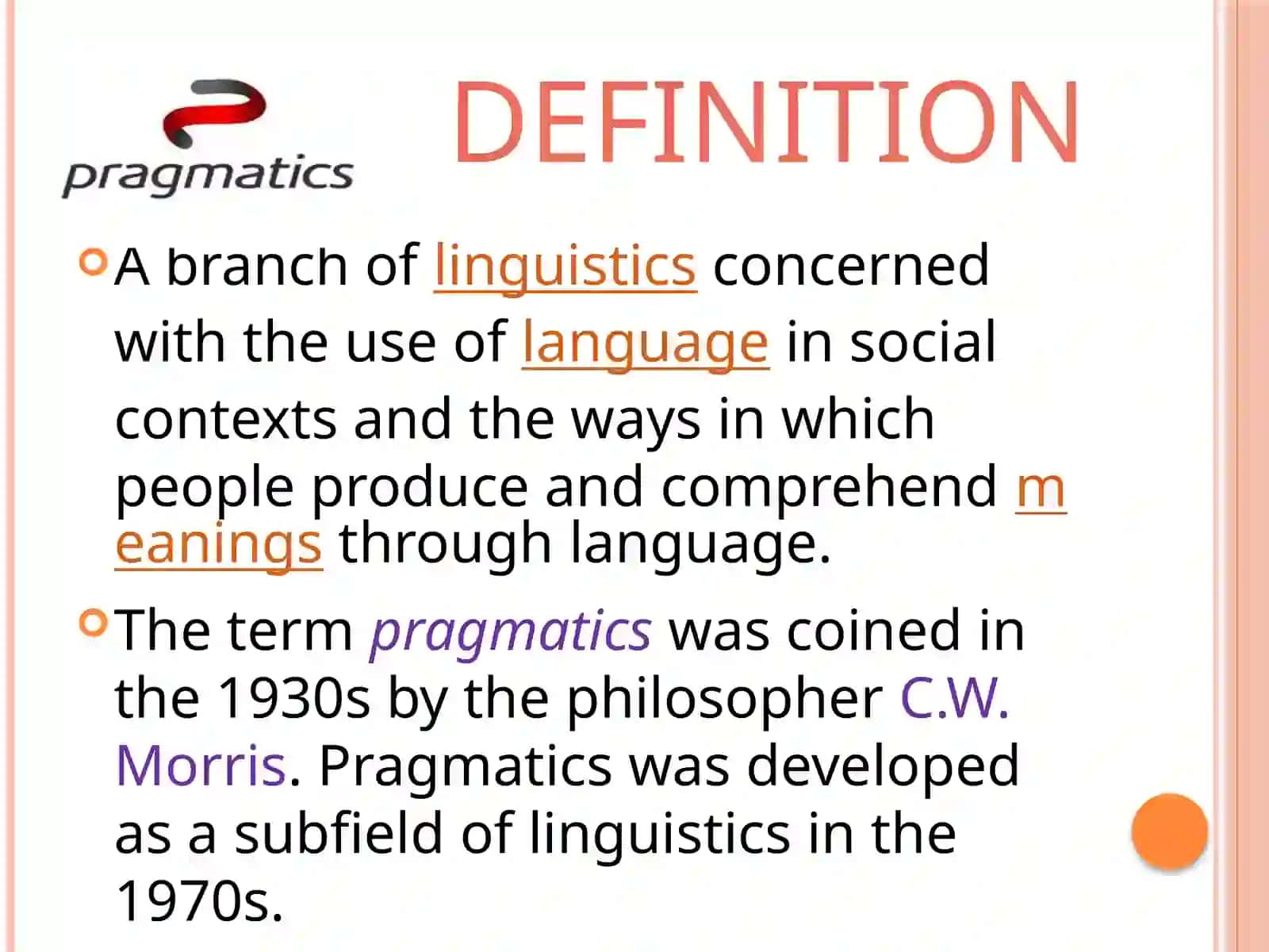 What is pragmatics? 3