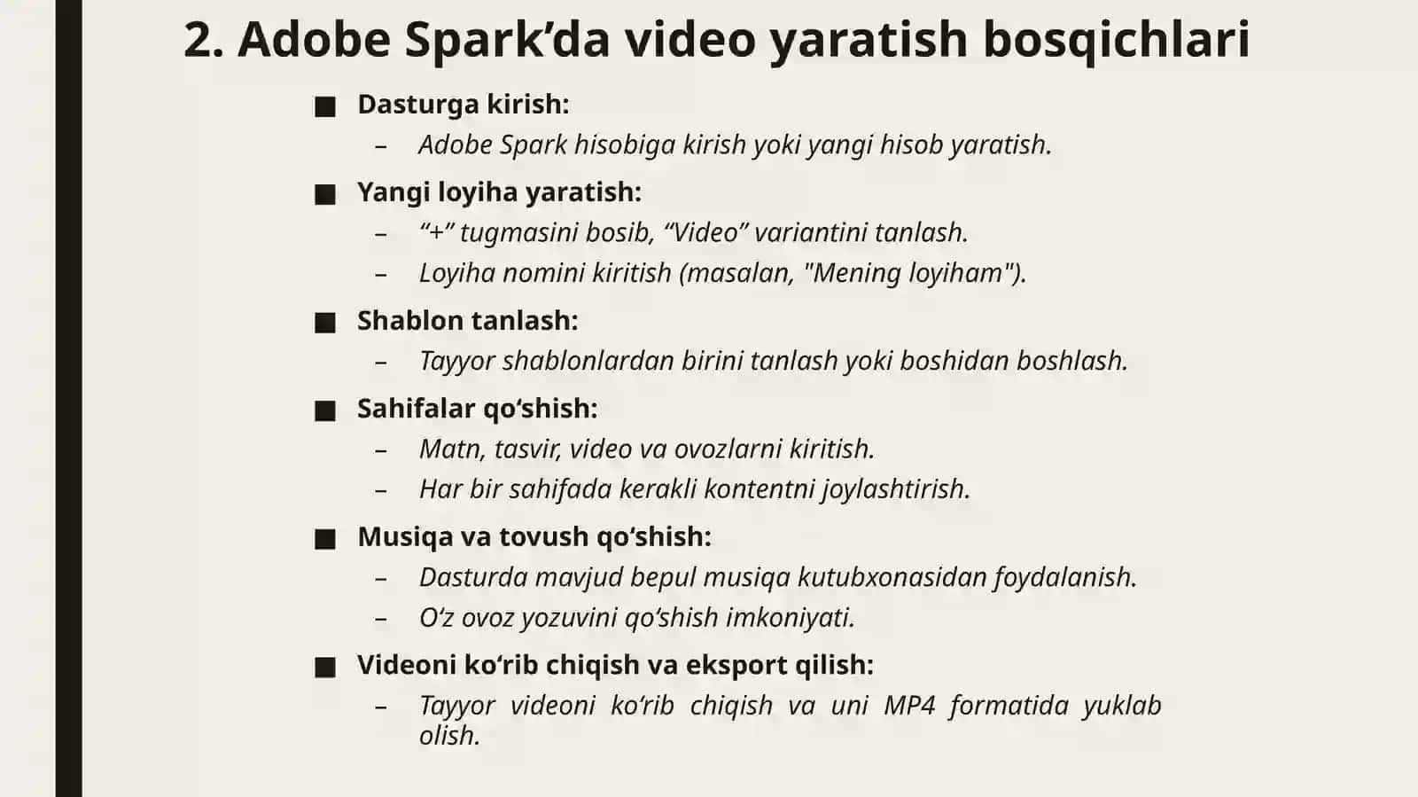 Adobe Spark dasturi 3