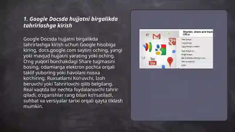 Google Docsda hujjatni birgalikda tahrirlash 3