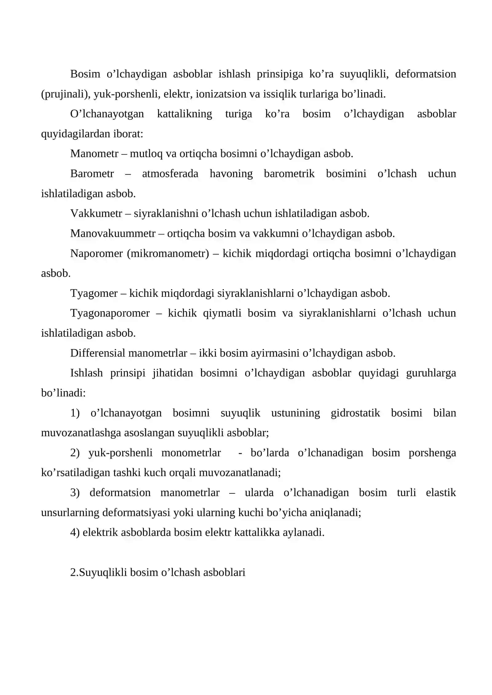 Bosim o’lchash asboblarining turlari 3