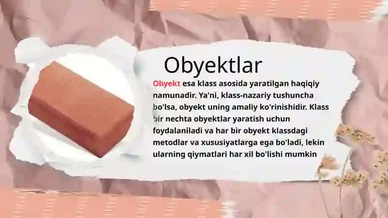 Obyektlar va klasslar 3
