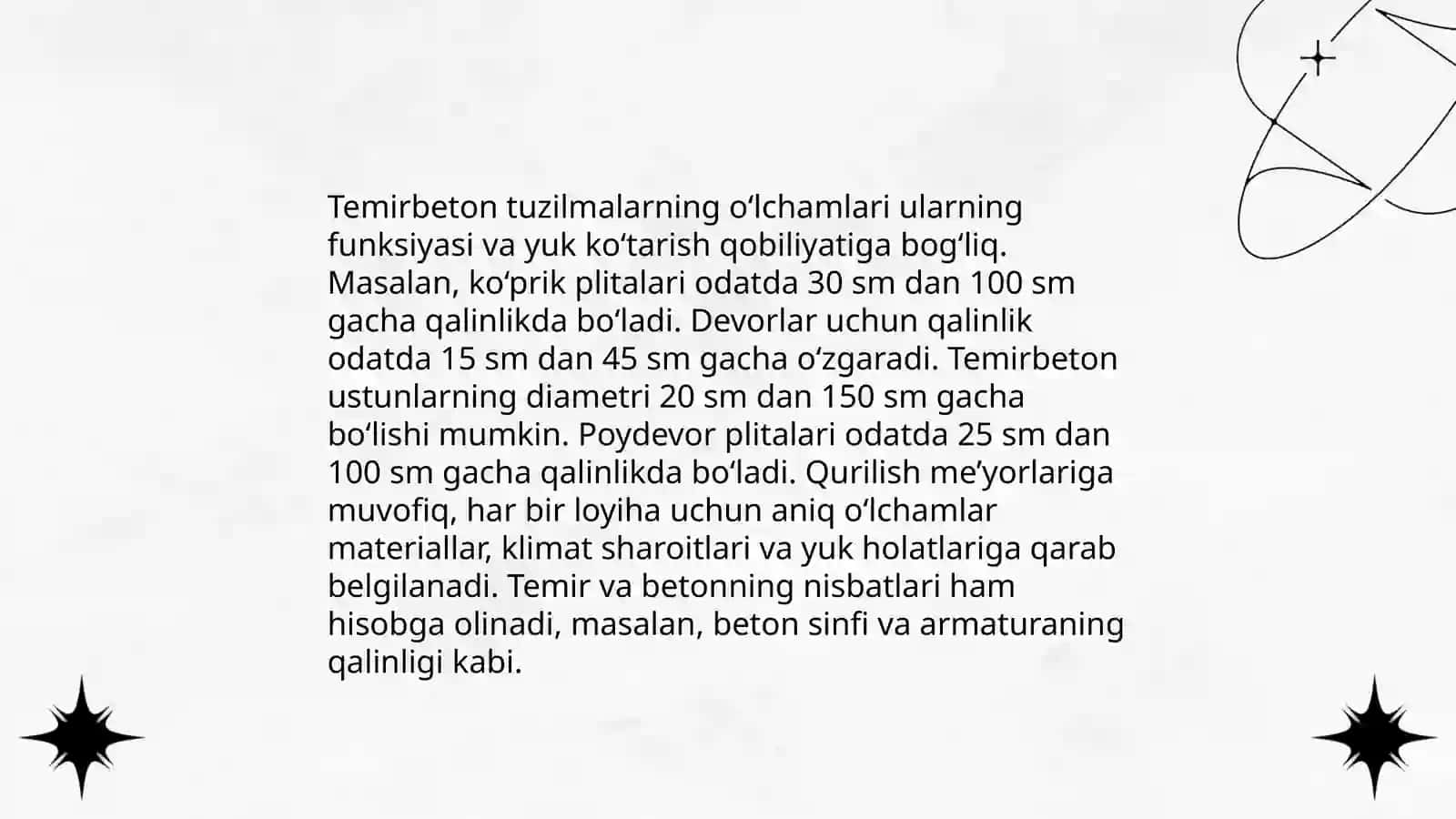 Temirbeton to‘sinning o‘lchamlari, beton va armaturaning sinflari, xisobiy eguvchi moment, betonning ishlash sharoiti koeffisenti, betonning ximoya qatlami ma'lum bo‘lganda uning bo‘ylama ishchi armaturasining ko‘ndalang kesim yuzasini aniqlash va tanlash 3