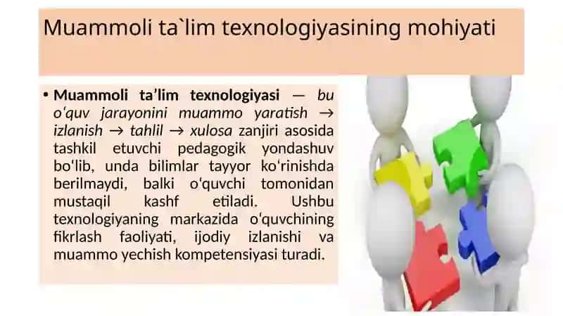 Muammoli ta’lim texnologiyasining kontseptual qoidalari 3
