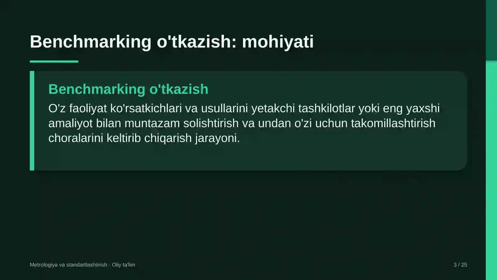 Eksport faoliyatida benchmarking o'tkazish 3