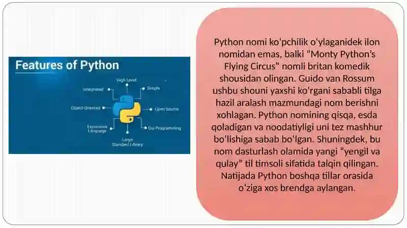 Python dasturlash tilining tarixi 3