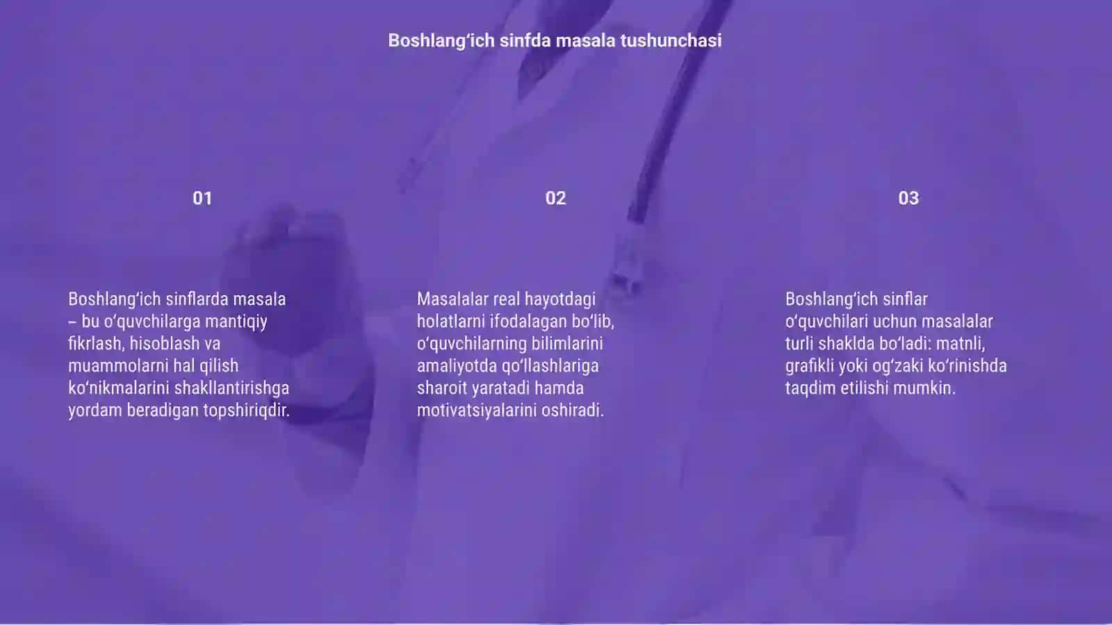 Boshlang'ich sinflarda masala va uning turli 3